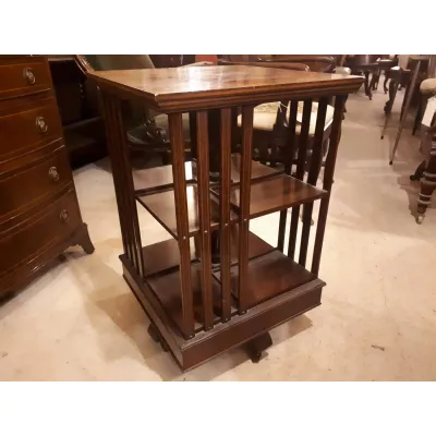 Original englisches edwardianisches Mahagoni Revolving Bookcase antik ca 1890