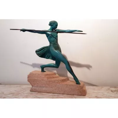 Antike Französisch Art Deco Bronze "Antiope" von Faguays ca. 1925