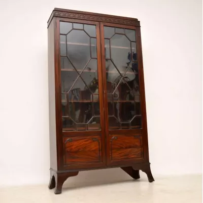 Englische edwardianische Mahagoni Vitrine antik ca 1890