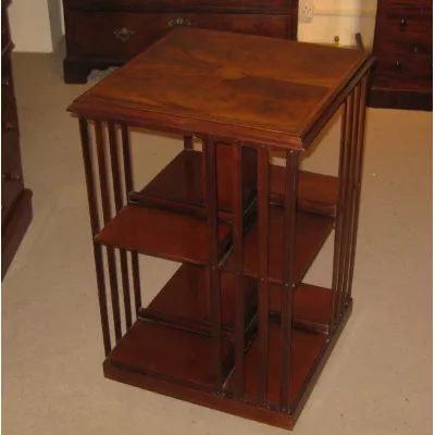 Original englisches edwardianisches Mahagoni Revolving Bookcase antik ca 1910