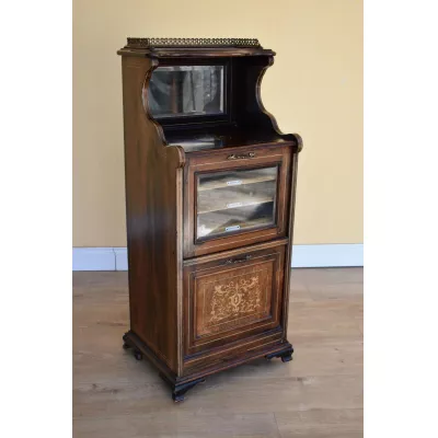 Englischer Edwardianischer Antiker Palisander Musikschrank ca. 1900