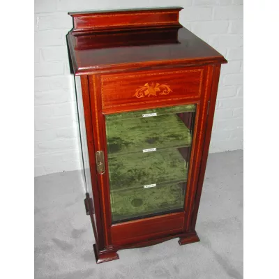 Antiker Englischer Edwardianischer Mahagoni Musikschrank ca. 1900