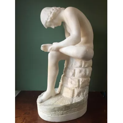 Original Antike Englische Italienische Alabaster "Grand Tour" Souvenir Skulptur ca. 1880