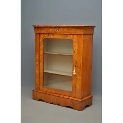 Viktorianische englische antike Nussbaum Vitrine ca 1860