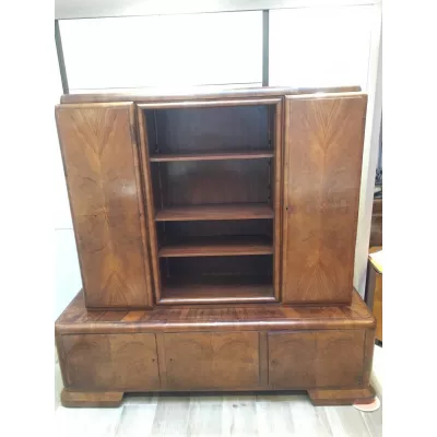 Original deutscher Art Deco Schrank Nussbaum Wohnzimmerschrank antik ca 1930