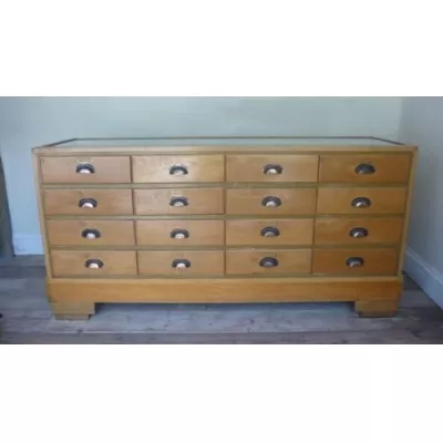 Antike englische Kommode Eiche Glas ca 1910