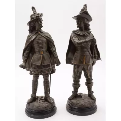 Französisches Antikes Paar Bronze Figuren ca. 1890
