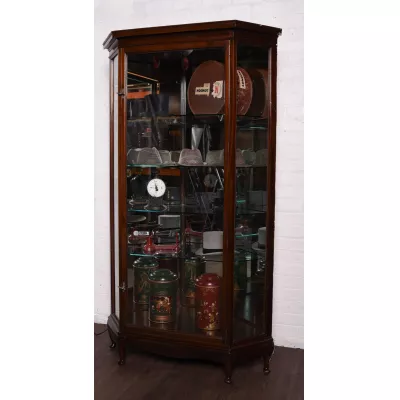 Englische Antike Mahagoni Eckvitrine Vitrine 19. Jh
