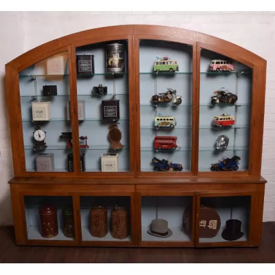 Antike englische Art Deco Vitrine Eiche ca 1920