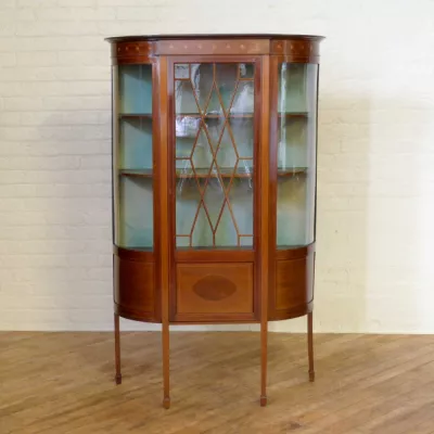 Edwardianische Antike Englische Sheraton style Mahagoni Vitrine ca 1890