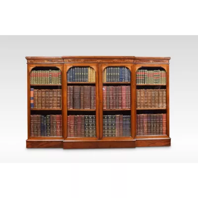Original englischer Mahagoni Breakfront Bücherschrank antik ca 1890
