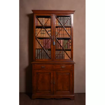 Edwardianischer Englischer Antiker Bücherschrank Eiche ca 1890