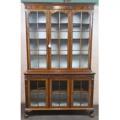 Englische edwardianische antike Mahagoni Vitrine ca 1900