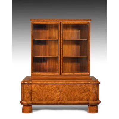 Original englischer Nussbaum Art Deco Schrank antik ca 1930