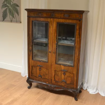 Viktorianische Englische Antike Palisander Vitrine ca 1880