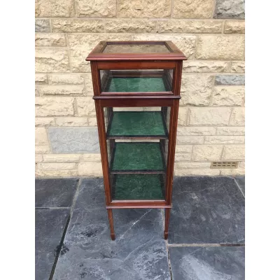 Englische Edwardianische Antike Mahagoni Bijouterie Vitrine ca. 1900