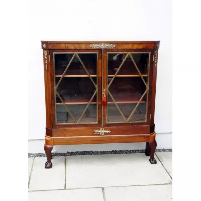 Antike Englische Edwardianische Mahagoni Vitrine ca. 1900