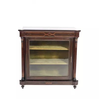 Atemberaubende Englische Viktorianische ebonisierte Vitrine antik ca. 1860