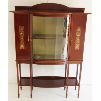 Antike Englische Arts and Crafts Mahagoni Vitrine ca. 1870