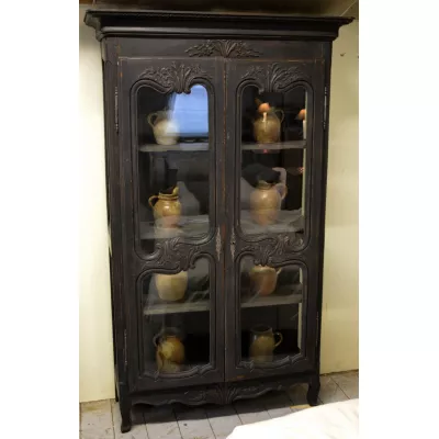 Englische Antike Kirschholz Vitrine im Louis XV-Stil ca. 1800