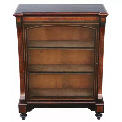 Antike Englische ebonisierte Amboina Vitrine ca. 1880