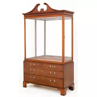 Original Antike Englische Mahagoni Vitrine ca. 1880