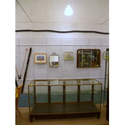 Original Antike Englische Messing Shop Vitrine ca. 1900