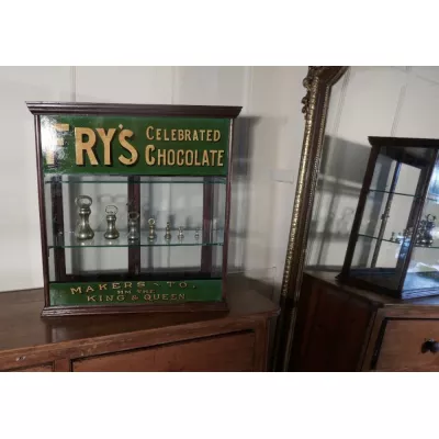Original Antike Englische Mahagoni Süßwaren Shop Vitrine ca. 1900