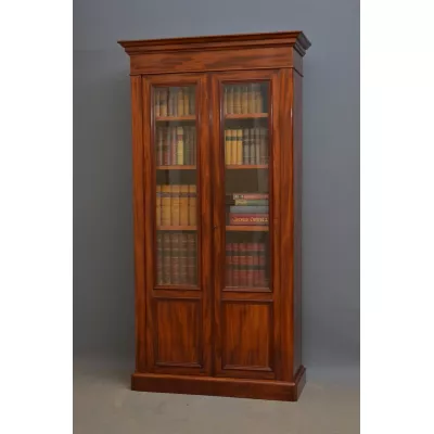 Französisiches Antikes glasiertes Mahagaoni Bücherregal ca. 1870