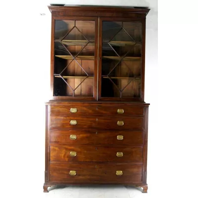 Georgianischer Antiker Englischer Mahagoni Sekretär Bücherschrank ca. 1820