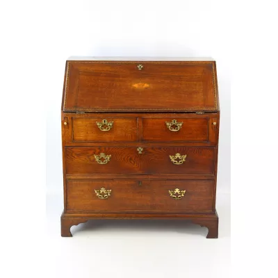 Original Antiker Englischer Georgianischer Eichen Sekretär ca. 1750
