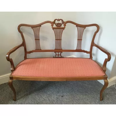 Englisches Edwardianischen Mahagoni Zweisitzer Sofa ca. 1900