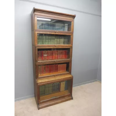 Edwardianisches Antikes Gunn verglastes Bücherregal ca. 1910
