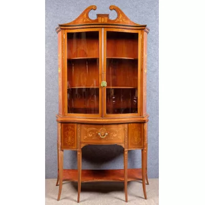 Englischer Antiker Edwards & roberts Mahagoni Bücherschrank mit Sekretär ca. 1890