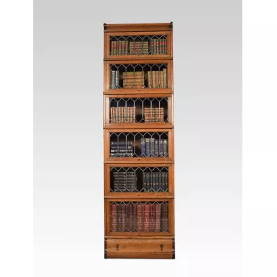 Englisches Antikes Globe Wernicke Eichen Bücherregal ca. 1910