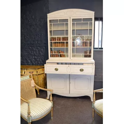 Georgianischer Englsicher Antiker Massivholz Bücherschrank ca. 1800