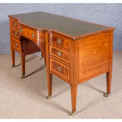 Edwardianischer Englischer Antiker Mahagoni Schreibtisch ca. 1900