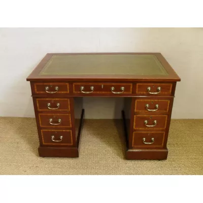 Edwardianischer englischer Mahagoni Schreibtisch original antik ca 1900