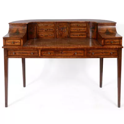 Edwardianischer Antiker Englischer Carlton Schreibtisch ca. 1900
