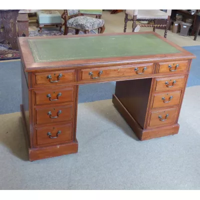 Edwardianischer Antiker Englischer Mahagoni Schreibtisch ca. 1900