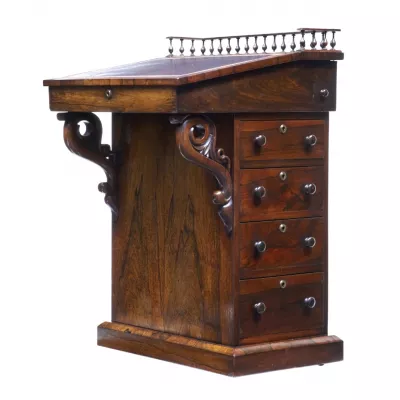 Regency Englischer Antiker Palisander Davenport Schreibtisch ca. 1820