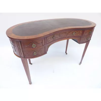 Edwardianischer Antiker Englischer Adam revival Mahagoni Schreibtisch ca. 1910