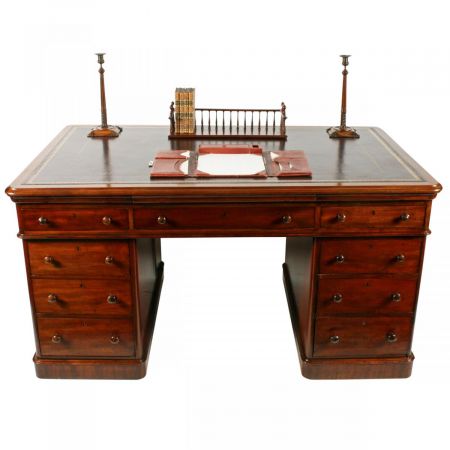 Viktorianischer Mahagoni Partner Schreibtisch englisch antik ca 1870