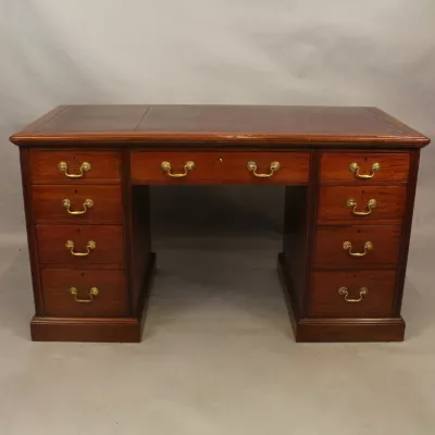 Viktorianischer Mahagoni Schreibtisch Massivholz antik ca 1850