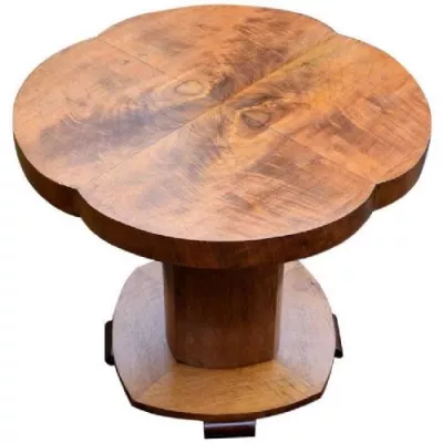  Art deco Englischer Antiker Nussbaum Beistelltisch ca. 1930