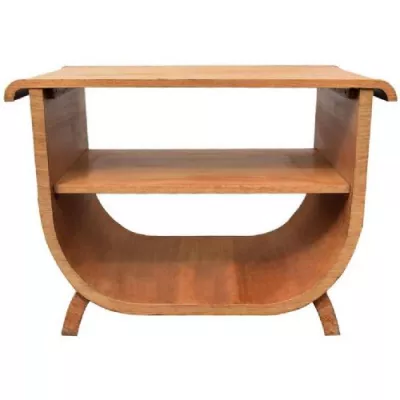 Englischer Antiker Art Deco Buchenholz Konsolentisch ca. 1930
