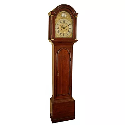 Antike Englische Eichen Standuhr von Baldow von Andover ca. 1750