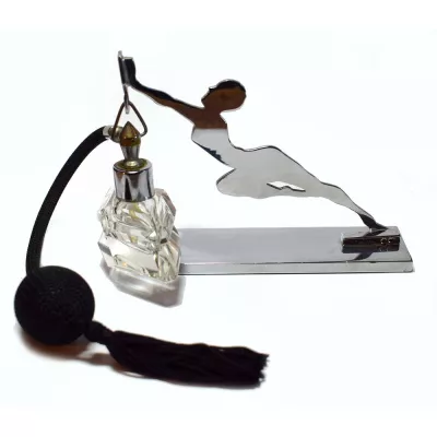 Antiker Englischer Art deco Chrome Parfüm Flaschen Ständer ca. 1930