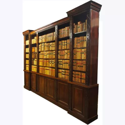 William IV Antikes Englisches Breakfront Mahagoni Bücherregal ca. 1830