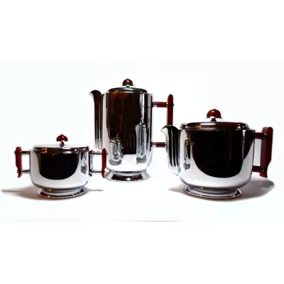 Art deco Antikes Deutsches Chrome WMF Tee Kaffe Set ca. 1930
